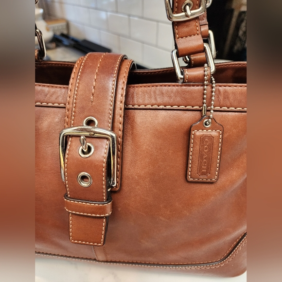 COACH Hampton Brown Leather Satchel Handbag EXCELLENT CONDITION! - Picture 6 of 16
